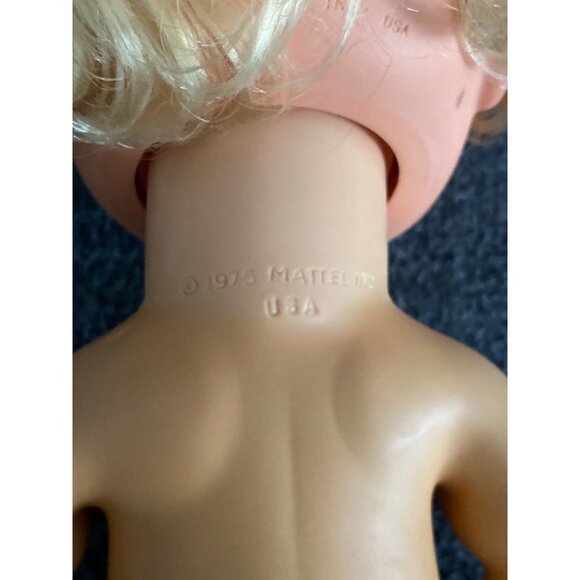 VTG Mattel Baby Tenderlove Baby Doll Soft Rubber Blonde Blue Eye 1975-1978 - Picture 10 of 13